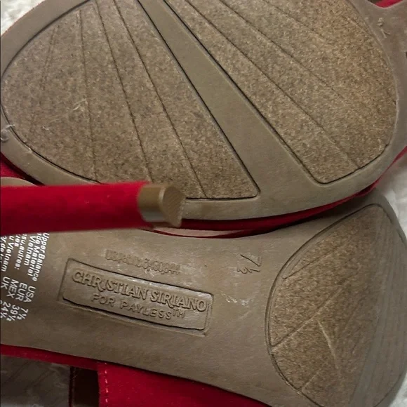 Christian Siriano Red Strappy Heels - Picture 13 of 14